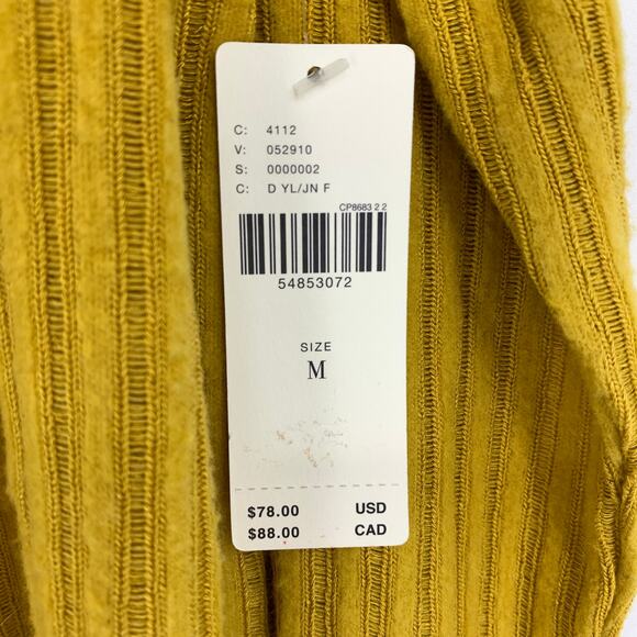 Maeve By Anthropologie Cowl Neck Ribbed Knit Sweater Womens Size M Yellow NEW - Picture 5 of 7